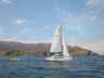 [Sailing by Catalina Island towing SeaCycle]